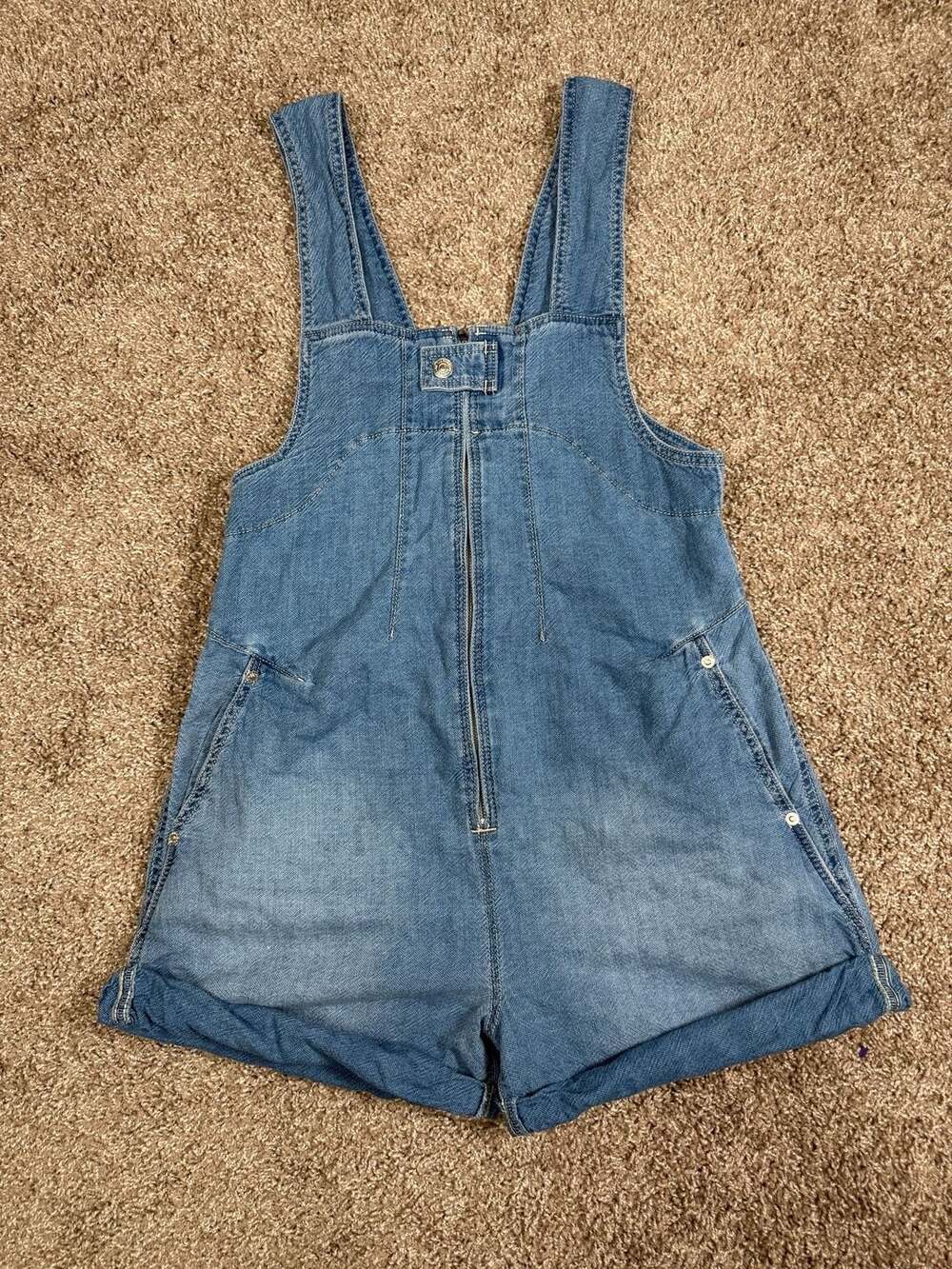 We The Free Jude Denim Romper Shortalls Utility Overalls Cottagecore Jeans